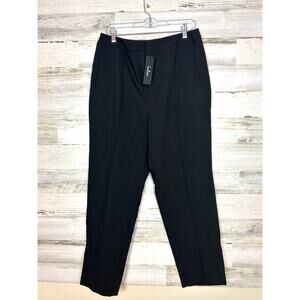 Lulus Womens XL Black Pleated Straight Leg Flat Front Dress Pants Trousers NEW